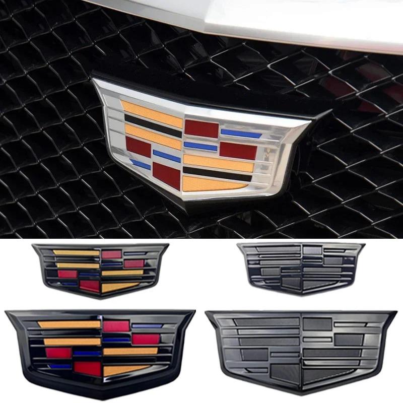For Cadillac XT5 2016-2025 2PCS New Alloy Car Front Grille Emblem Rear Trunk Badge Stickers Decals Auto Modifiction Accessories