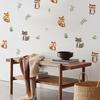 4Pcs Wall Decals, Cartoon Bear Fox Print Wall Stickers, Self-Adhesive Removable Waterproof Wall Decals for Nursery Art Bedroom Classroom