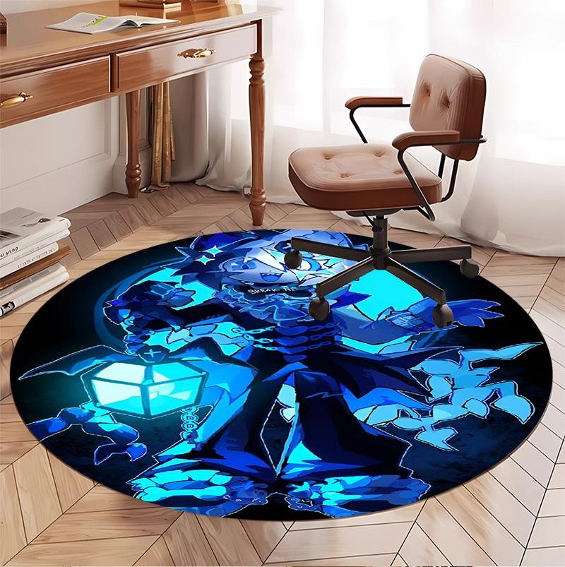 Cosmic Bot Crew Pattern Round Rug, Indoor/Outdoor Mat, for Picnic, Gameroom, Bedroom, Office, Living Room, Home Decor Carpet, Birthday Gift