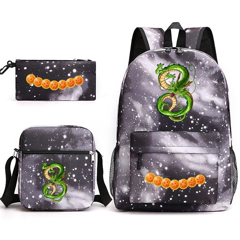 Dragon Ball Super Z Printed Backpack 3-Piece Set Casual Outdoor School Bag 3-Piece Set