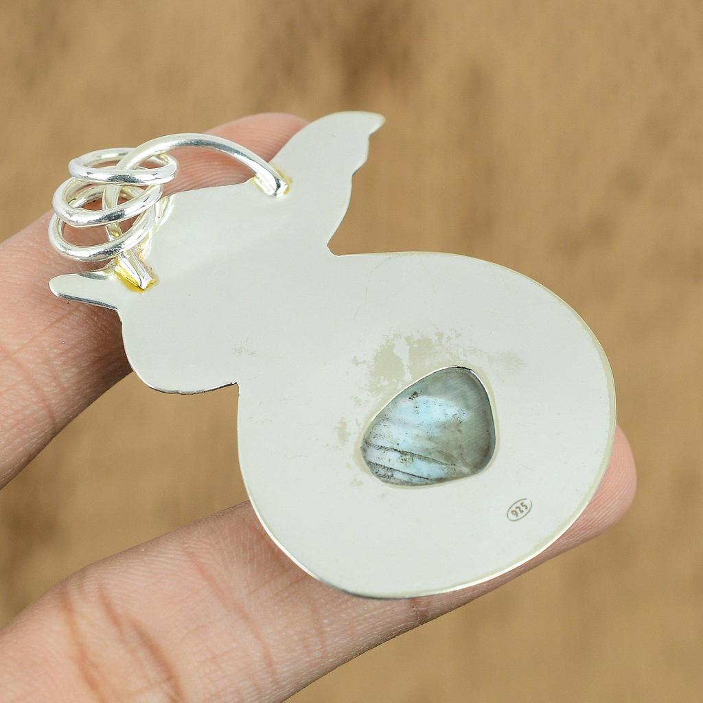 Gift For Women Jewelry Pendant 925 Sterling Silver Natural Larimar Gemstone