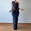 Elegant Strapless Diamond-Embellished Slim-Fit Bandage Evening Dress