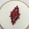 Iron On Rhinestone Floral Applique Handmade Glass Beaded Patch for Wedding Bridal Dress DIY Accessory