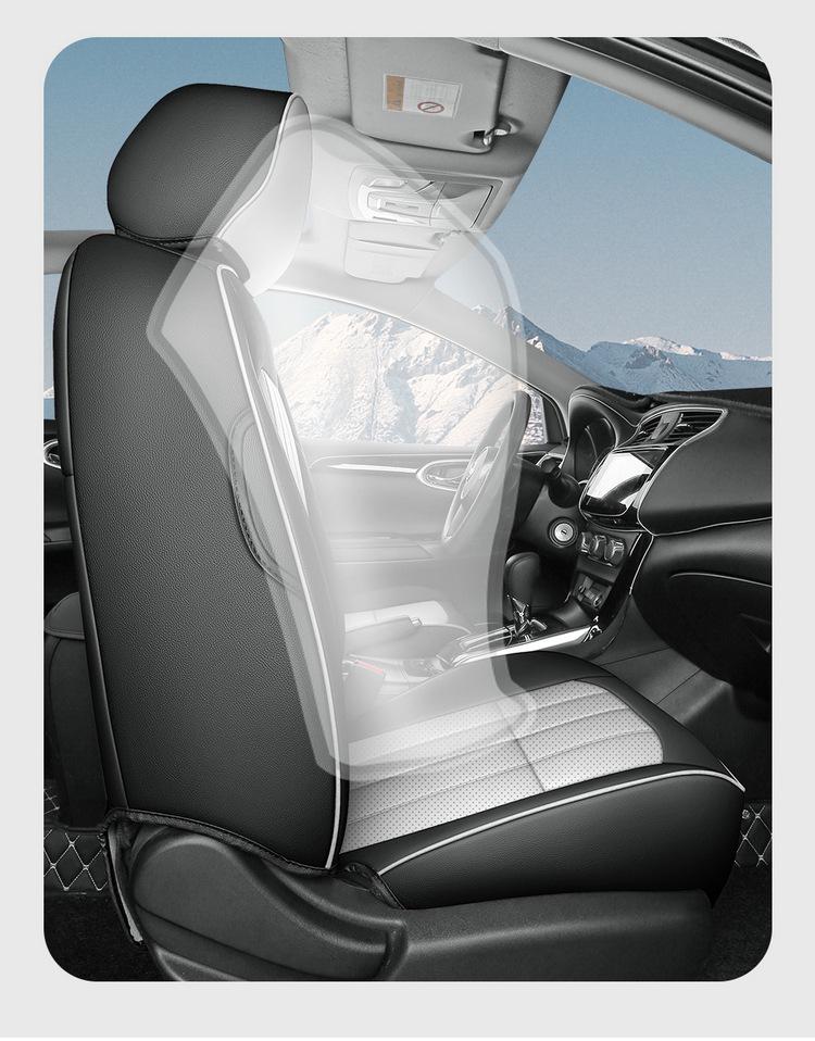 Classic Sylphy Leather Car Seat Cushion - Full Coverage All-Season Universal Cover