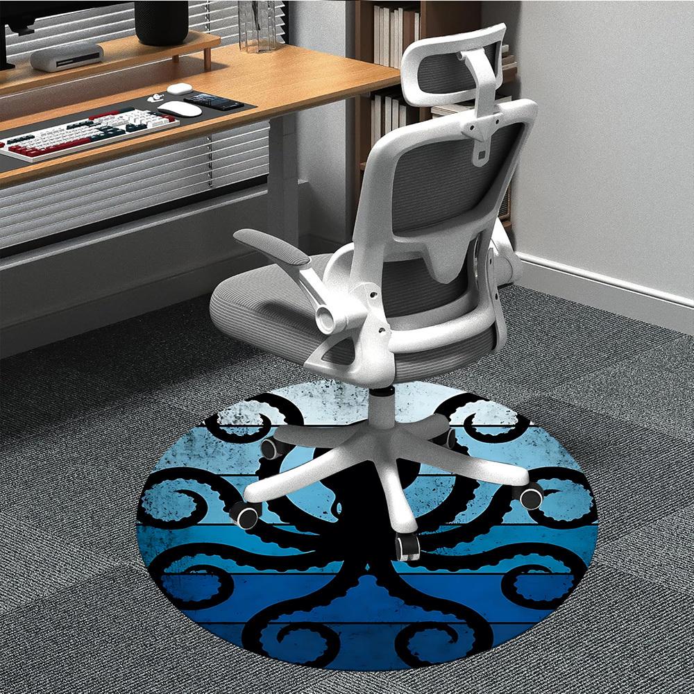 

1pc Octopus Print Chair Carpet for Office, Soft and Durable Office Rug for Interior Decoration, Perfect for Office yy251227111 80cm by 80cm