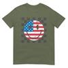 Happy 4th Of July Groovy Smile Face Red White Blue Usa Tshirt