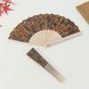 Sophisticated Colorful Checkered Pattern Hand Fan Vintage Ethnic Styles Folding Fan for Performances and Collection