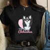 Cute Chihuahua Tshirt Womens Print I Love My Dog Chihuahua Tshirt Womens Summer Short Sleeve Top Y2k Tshirt