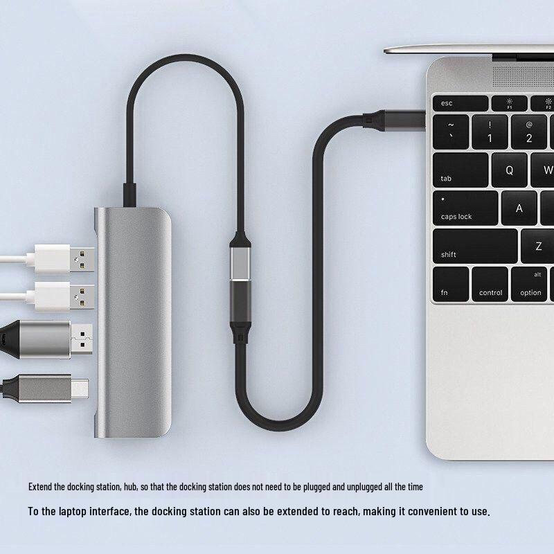 USB 3.1 Type-C Male to Female Extension Cable for 4K Screen Casting and Hard Drive Connection.