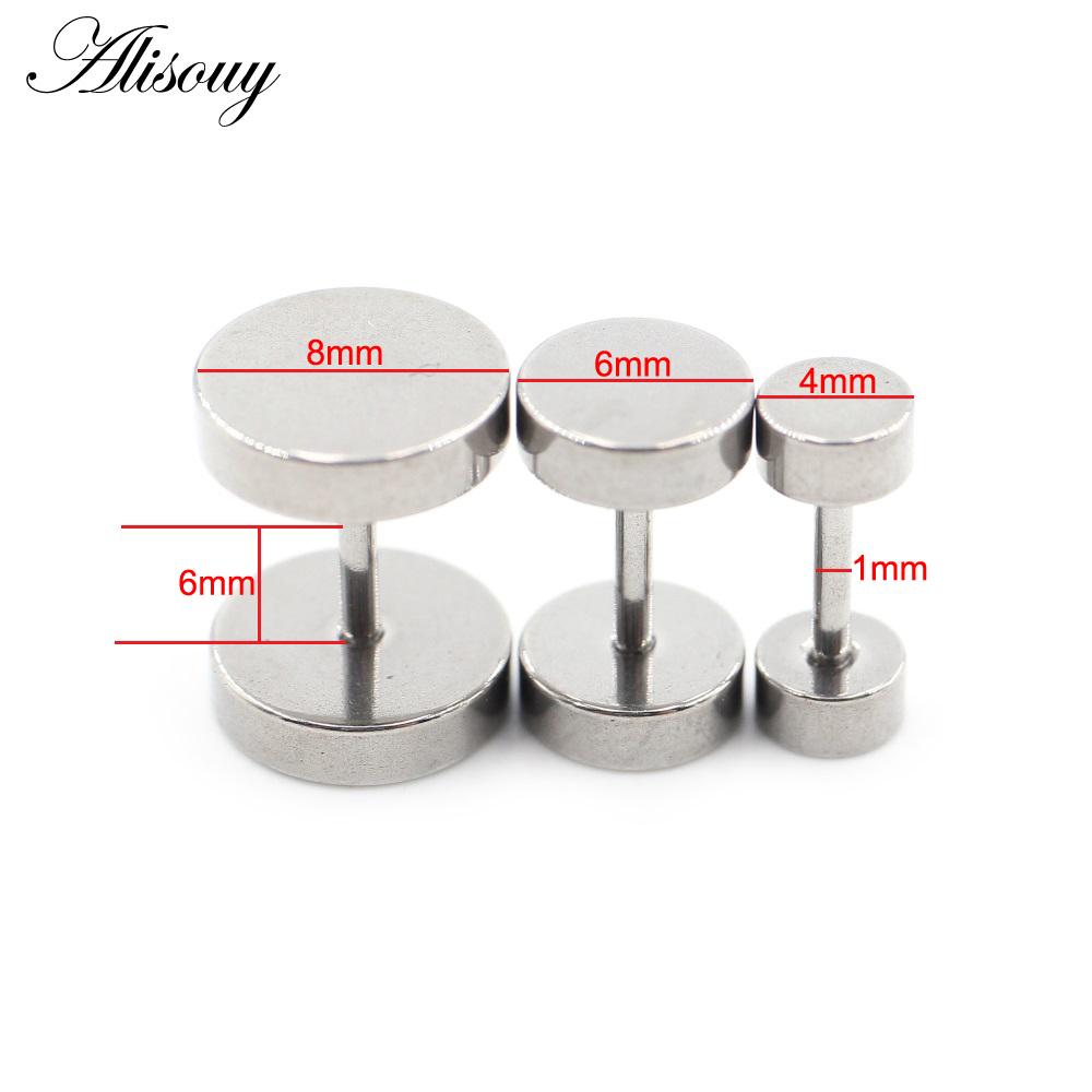 

Alisouy, 2 шт., 4-8 мм, готическая титановая сталь, унисекс, для мужчин и женщин, штанга, гантель, круглые серьги-гвоздики для ушей, серьги-гвоздики для козелка, ювелирные изделия для пирсинга #2 1.0*6*6/6mm