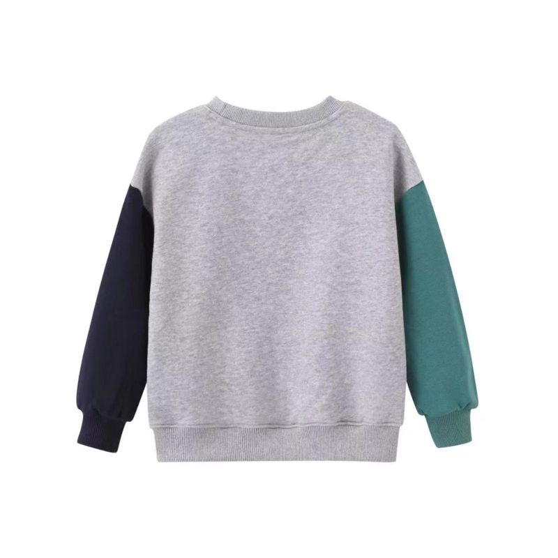 New Export Original Children's Sweatshirt with Cartoon Construction Vehicles for Boys, Pure Cotton Pullover Crew Neck T-Shirt