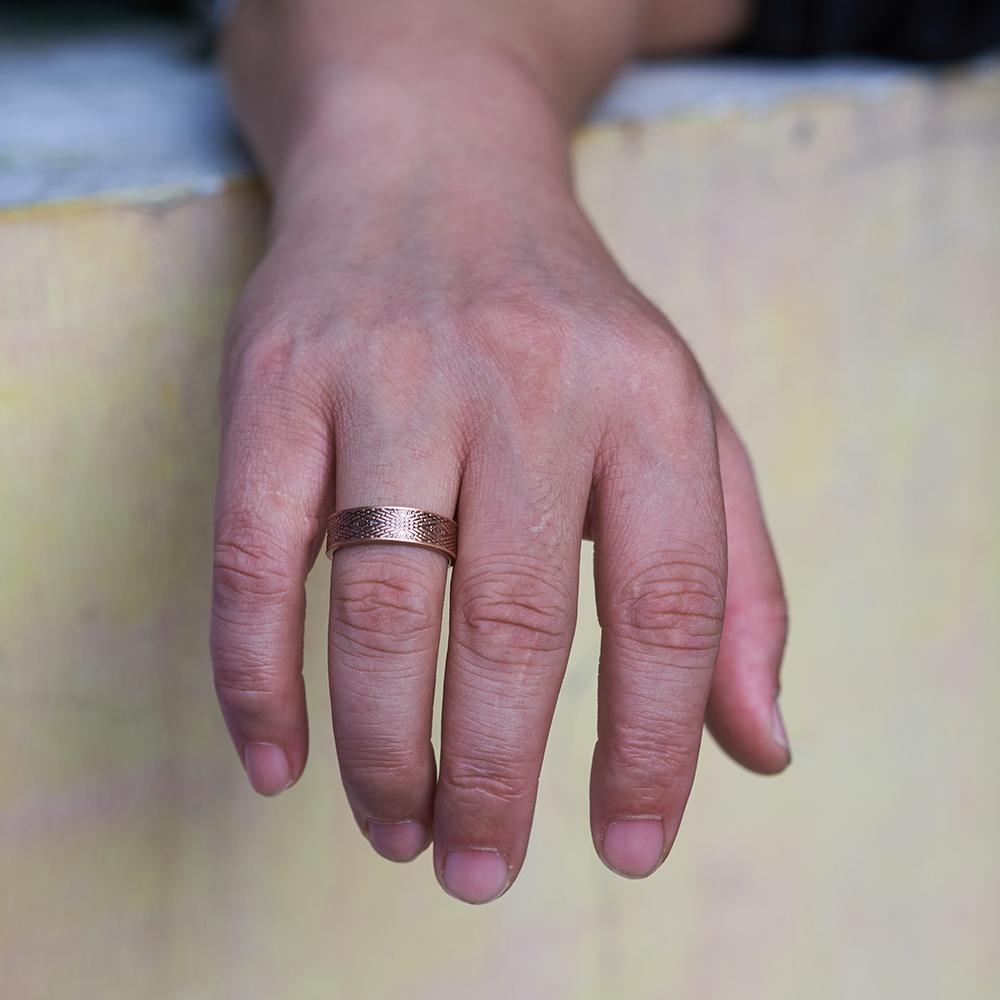 Vinterly Pure Copper Magnetic Rings Viking Vintage 6.5mm Health Energy Finger Open Cuff Adjustable Jewelry High Magnet Resizable