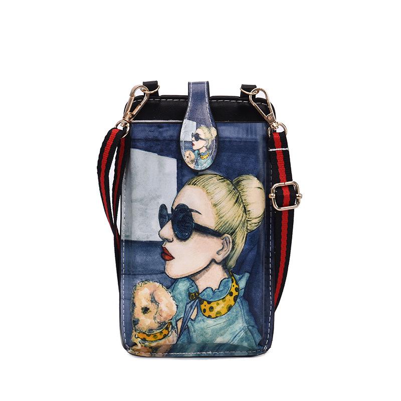 

Мини-сумка кроссбоди для телефона в корейском стиле: Модный аксессуар с принтом на одно плечо для девочек.