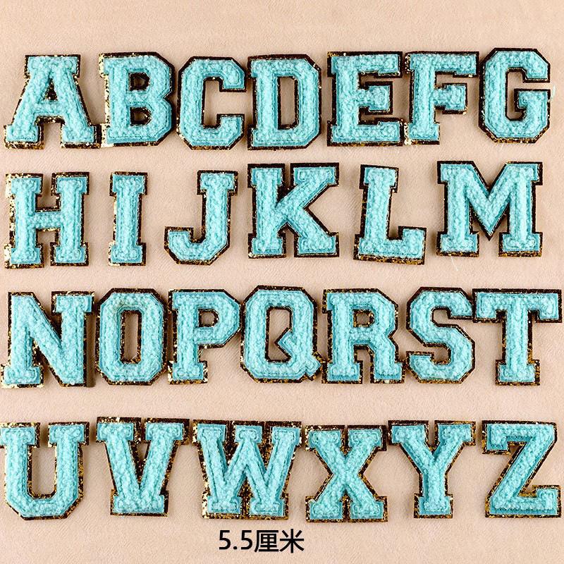 Phnom Penh Towel Embroidery 5.5 Cm English Letter Self-Adhesive Chenille Badge Sticker Clothing Accessories Embroidery Cloth Sticker