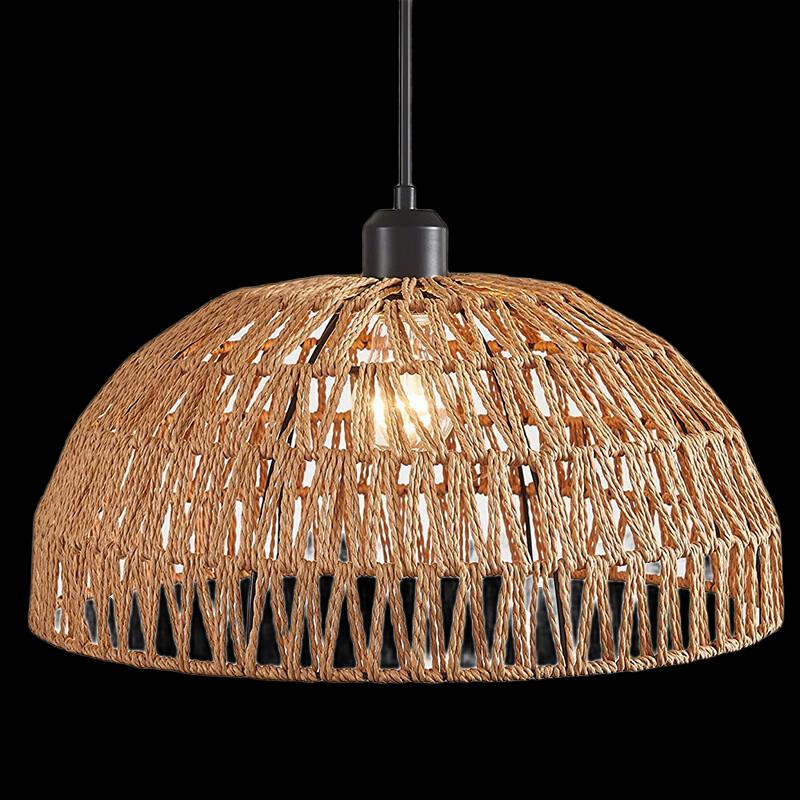 

Vintage Cream Style Paper Rope Rechargeable Table Lamp