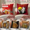 Rustikal Gemütlich Kunst Bier Wein Retro Stil Kissenbezug Kissenhülle Kurzer Plüsch Verdeckter Reißverschluss Zimmer Sofa Kissenbezug