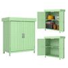 Small Shed, Wooden Garden Shed with Openable Hinged Roof and Removable Shelf, 74 X 43 X 88 Cm, Light Green