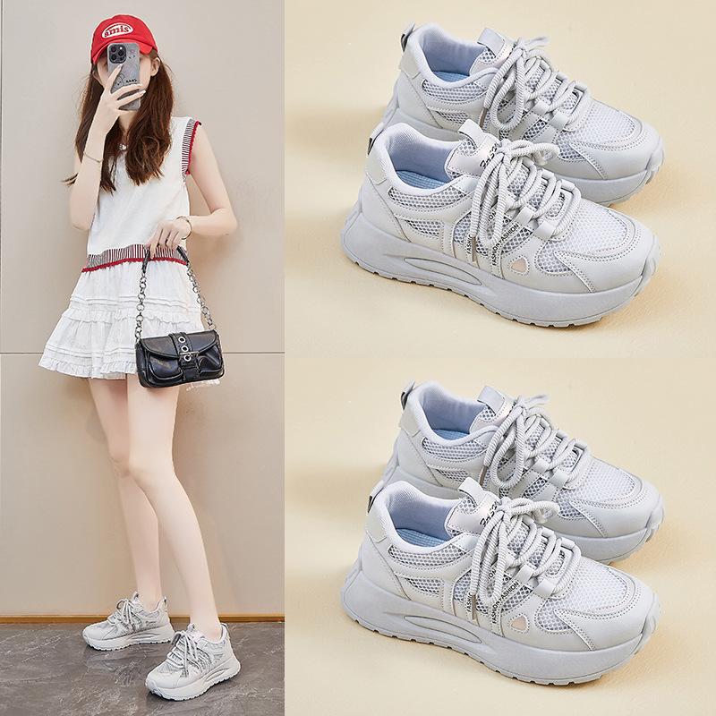 New Dad Shoes for Women In Summer Student Sports and Casual Shoes Mesh Breathable and Enhancing Height