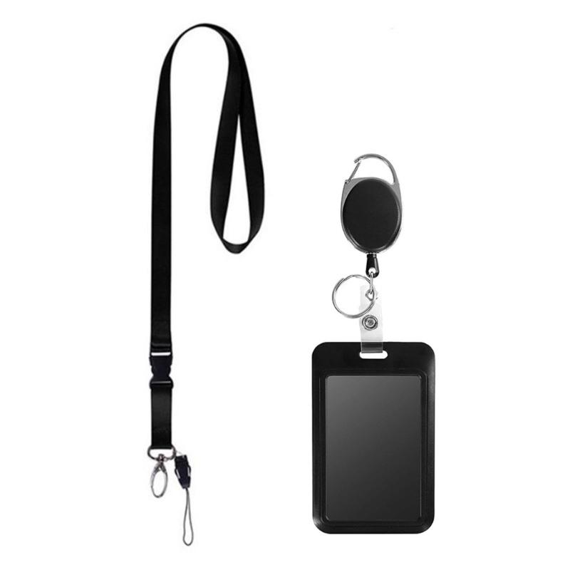 

Retractable Lanyard with Card Holder Water Resistant Identity Card Badge Holder with Lanyard Retractable Badge Reel Clip 1