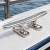 Boat Dock Cleat Hardware In Stainless Steel with Countersunk Bolt-Down Base for Rope Tie-Off & Mooring Lines