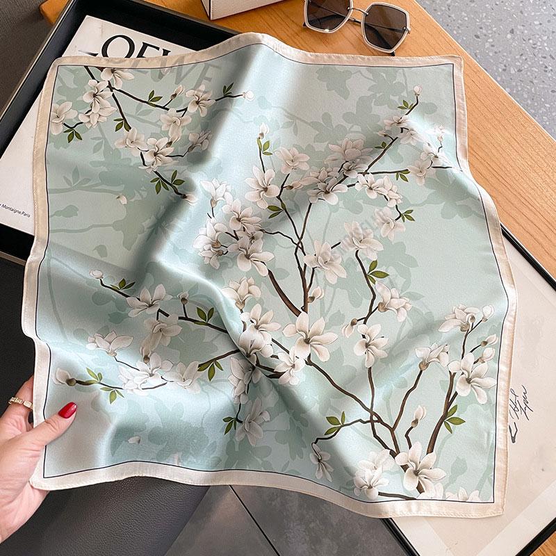 

100% Silk scarf Bandana Women Square Scarves Wrap Kerchief Mulberry Spring Fashion Luxury High Quality Headband Hijab Shawls