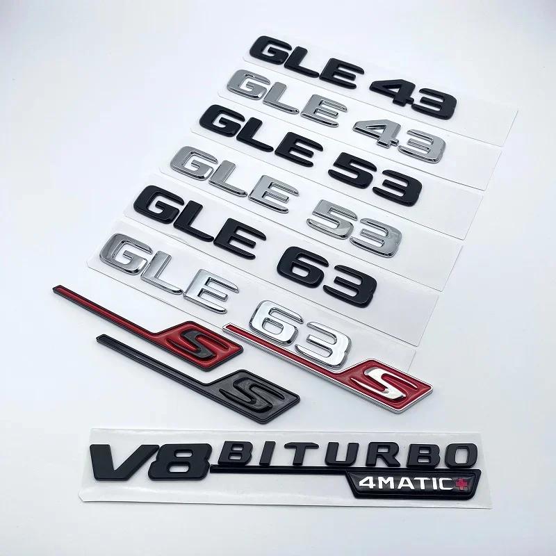 Letters GLE43 GLE53 GLE63 GLE63S V8 Biturbo 4matic+ Emblem for Mercedes Benz AMG Car Side Trunk Rear W166 W167 Logo Sticker PP5