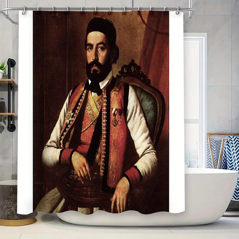 

Renaissance Portrait Shower Curtain King Louis XIV Baroque Art Tapestry Bathroom Decor Vintage Nobleman Wall Hanging Home Decor 90x180cm