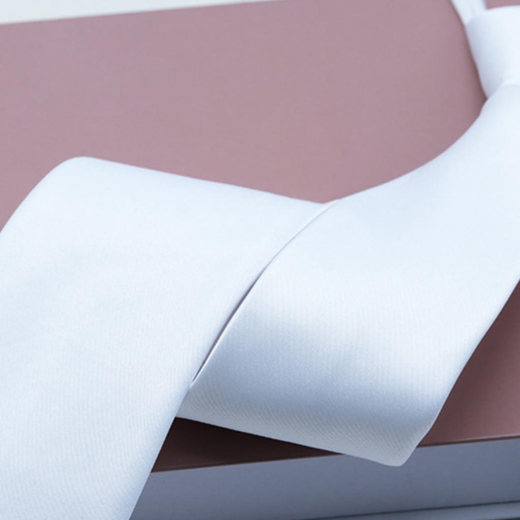 Solid Color White Neck Tie for Men Women Children Graffiti for Father's Day Decoration Necktie Adjustable Zipper Ties