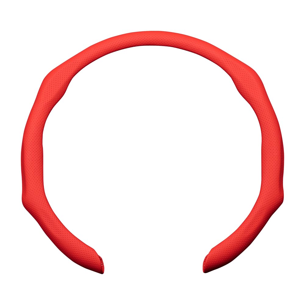 Clazzio Easy Grip Steering Wheel Perforated Red Cover, Leather, [09EEP0022A]