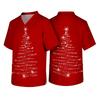Men's Christmas Themed Holiday Caregiver Uniform for Work In Hospitals and Clinics