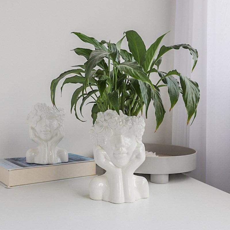 Resin Vase Molds Flower Vase Molds Artistic Human Figure Shape Silicone Planter Molds Hand-Making Supplies for Flowerpot