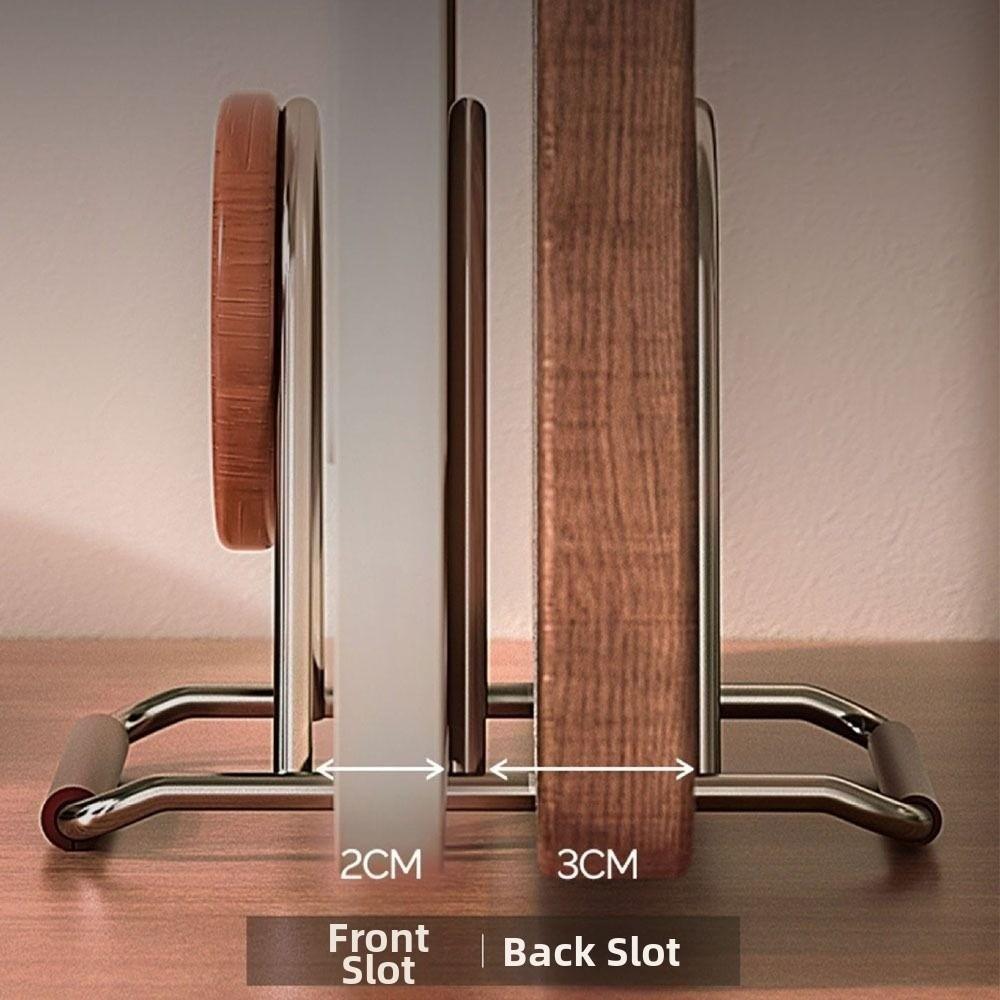 Durable Stainless Steel Cutting Board Holder Thickening Space Saving Chopping Board Organizer Rustproof Kitchen Storage Rack