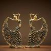 1Pcs Vintage Resin Peacock Dancer Statue, Handmade Craft, Home Decor For Wedding Room Living Room, Christmas Holiday Gift