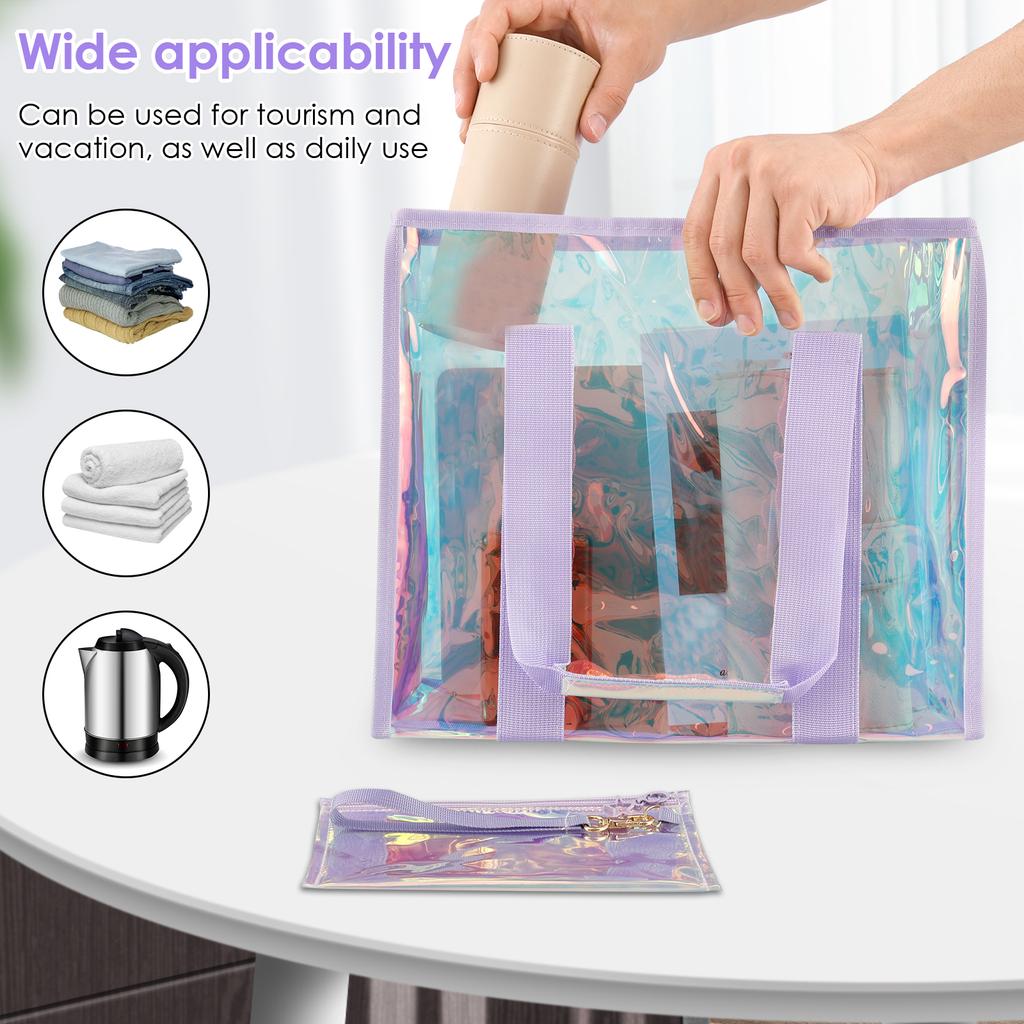 Hot Waterproof Beach Tote Bag with Small Phone Pouch Large Capacity Female Travel Shopping Bags for Vacation Traveling Daily Use