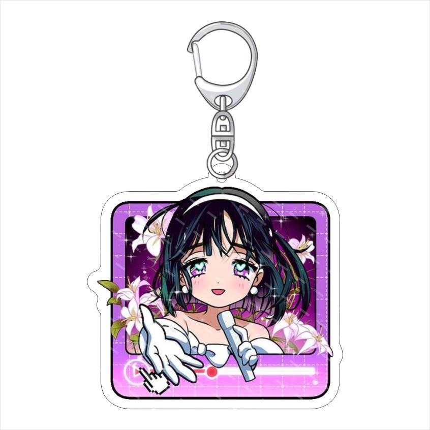 

Alien Stage Japanese Anime Peripherals Q Version Acrylic Keychain Collectible Backpack Key Ring Creative Birthday Gifts Boy Toy
