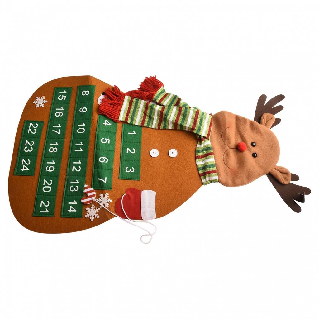Cute Wall Mounted Felt Christmas Tree Advent Calendar with Easy Setup