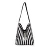 Spring New Literary Niche Literary Double-sided Back Shoulder Bag Casual Striped Simple Handbag