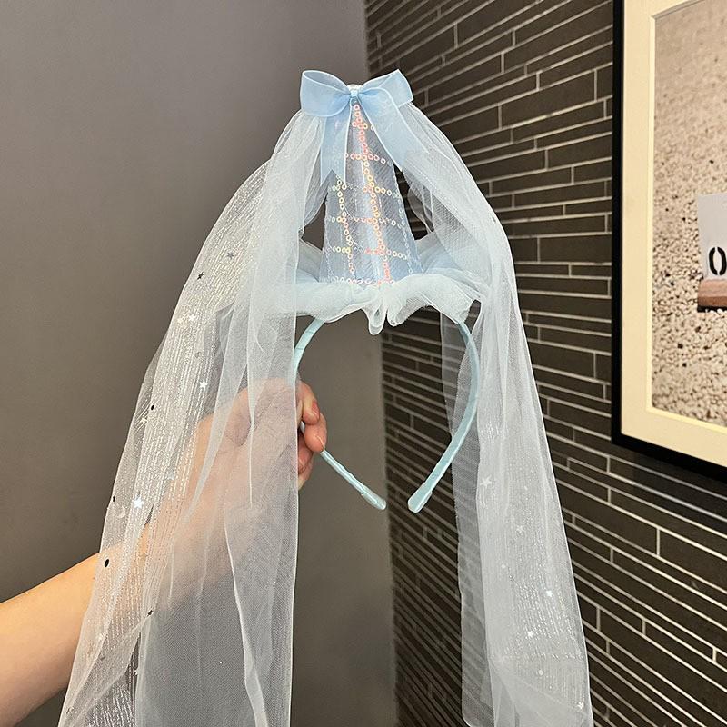 

Комплект принцессы феи: повязка на голову со стразами и фата для девочек - трехмерный дизайн