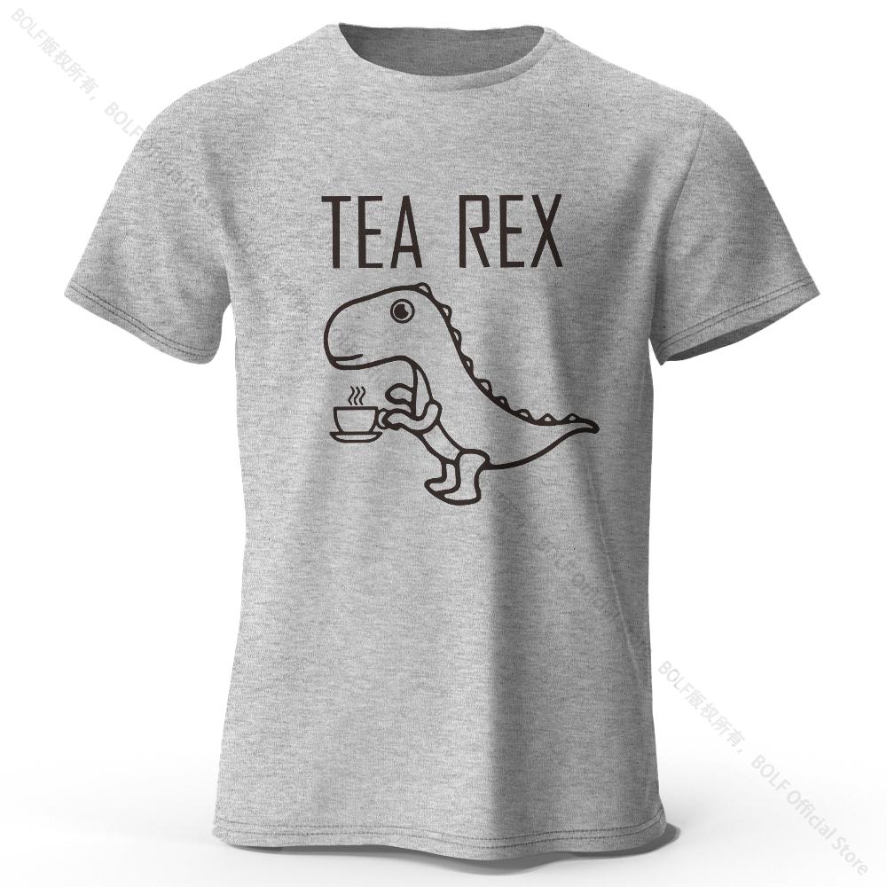 Tričko ze 100% bavlny s potiskem dinosaura Tea-Rex, měkké a prodyšné tričko s krátkým rukávem a kulatým výstřihem, unisex zábavný a neobvyklý styl