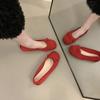 Round head shallow mouth single shoes female spring and autumn new soft leather ballet fairy wind gentle pedal soft flat beanie ladyshoes