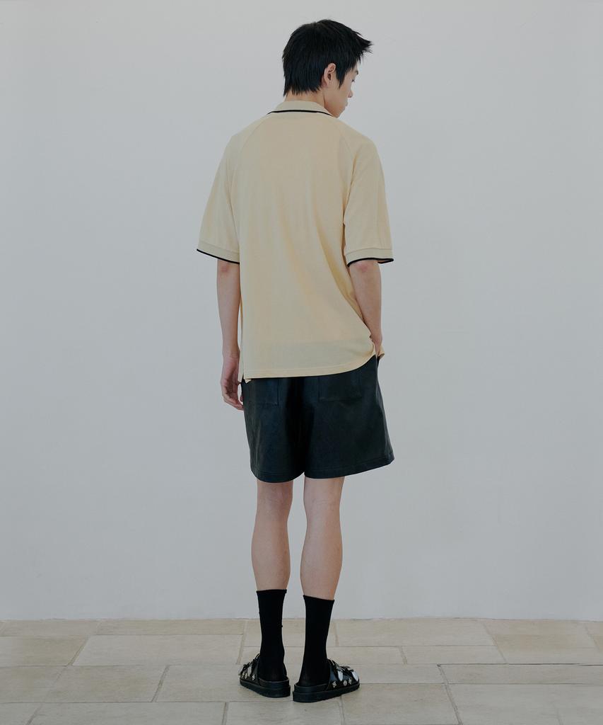 NUAKLE Line Pique Shirt_Yellow