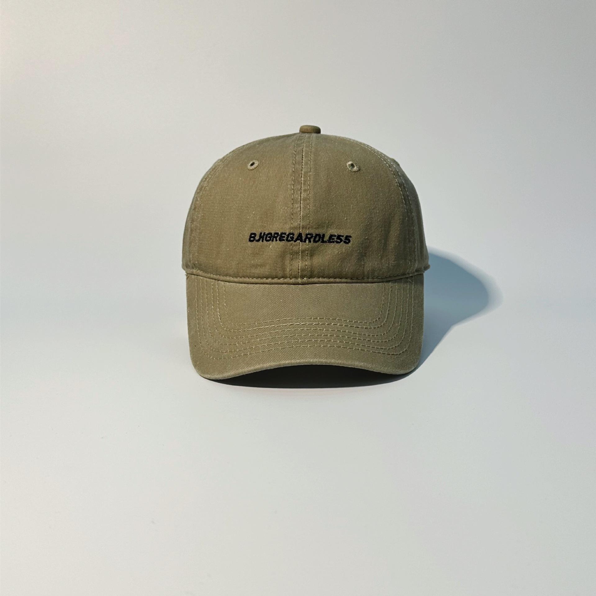 

Korean Version Ins Washed Letter Embroidered Baseball Cap Children American Retro Old Peaked Cap Summer Sun Hat Men adjustable