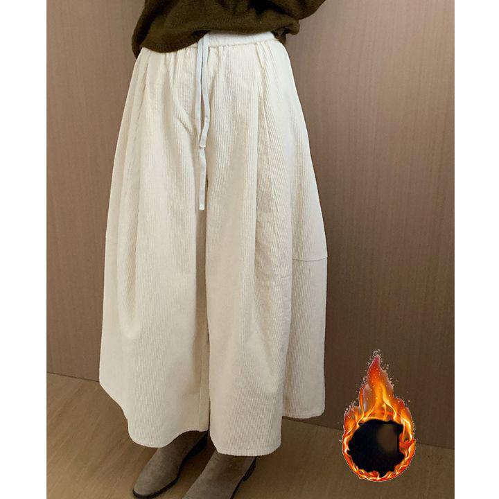 Pantalon en velours côtelé taille haute jambes larges Automne/Hiver