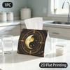 1pc Tissue Box, Mystical Astrological Sun Moon Cosmic Balance Pattern, 2D Flat Printing, Lightweight, Can Be Washed, Tissue Pouch, for Household Tasks