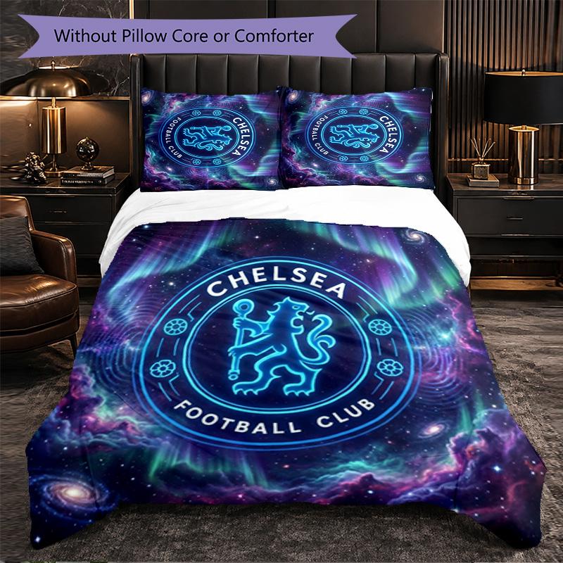 Set Biancheria da Letto Chelsea FC Modello 3 Pezzi Morbida Copripiumino in Microfibra con Federe per Camera da Letto
