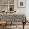 Tablecloth Blue Phalaenopsis Contrasting Color Embroidered Dining Table Cloth Versatile Rectangle