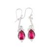 Genuine Pink Tourmaline Gemstone 925 Sterling Silver Handmade Jewelry Earrings EE-37-18