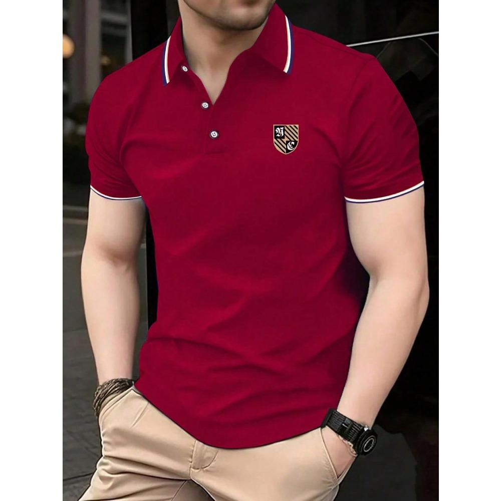 

Зручна чоловіча сорочка-поло з коротким рукавом для ділового повсякденного одягу XL