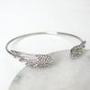 Náramek Andělská křídla Nastavitelný Dámský Stříbrný Manžetový Peří Šperk Dárek Otevřený Náramek Stříbrný Krystal Pulseira Feminina