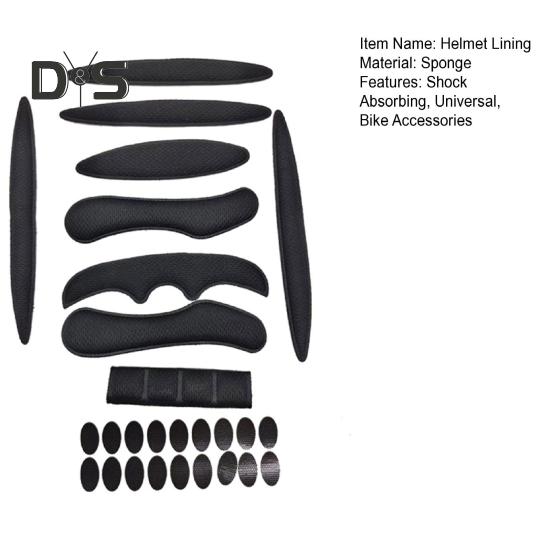 27 יח'/סט ערכת רפידות ספוג לקסדת אופניים נושמת ניתנת לכביסה בולמת זעזועים אוניברסלית קסדת רכיבה לאופני הרים/כביש ריפוד בטנה ערכת כריות